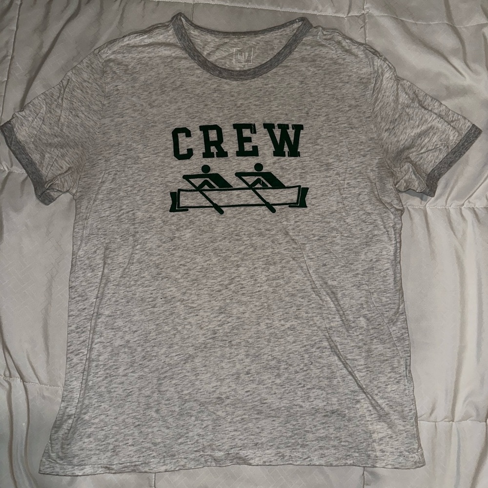 Gap, Large, Light Heather Grey, Crew Neck T-Shirt